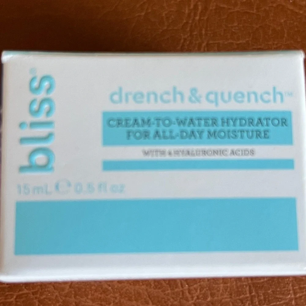 Bliss Drench & Quench Cream-to-Water Hydrator 15mL Travel Size‎ Moisturizer NEW